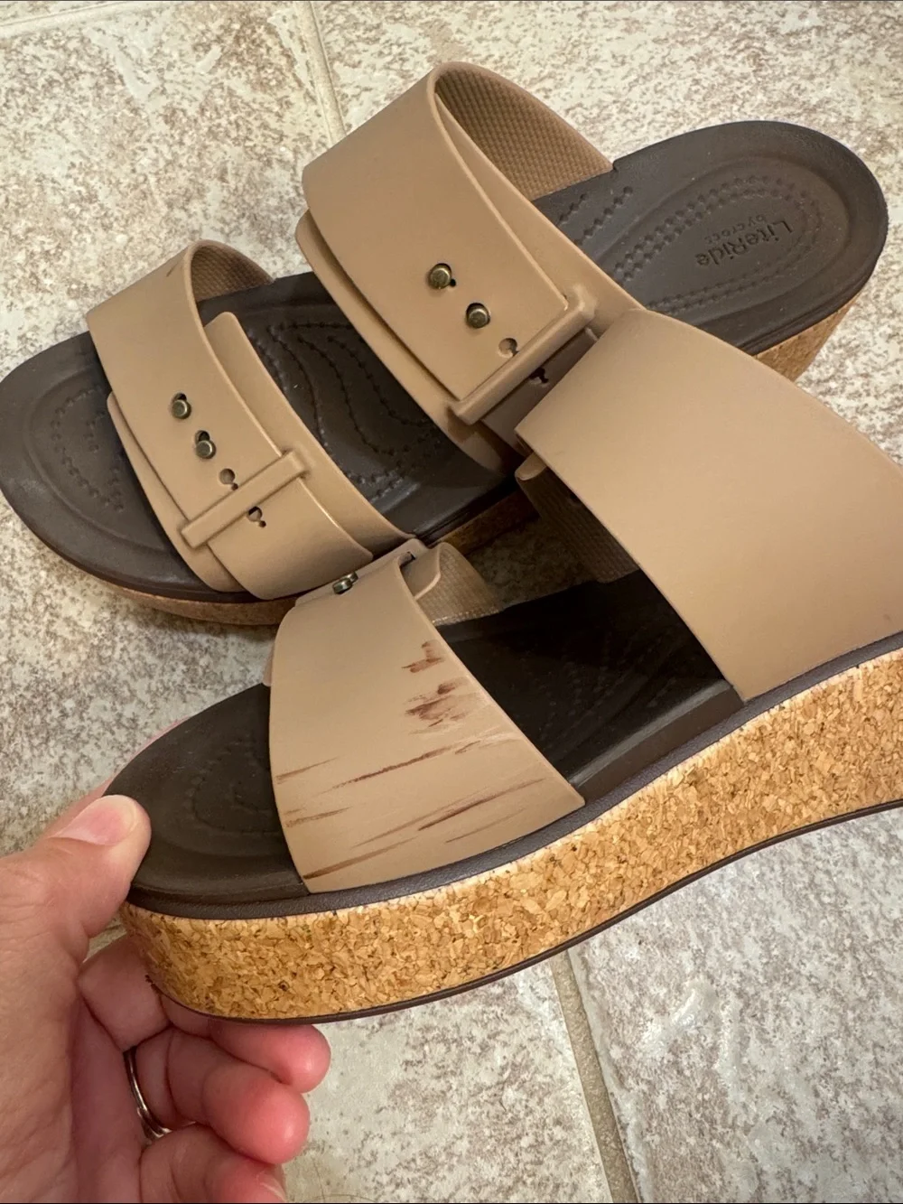 CROCS Brooklyn Buckle Platform Sandals - Picture 2 of 5